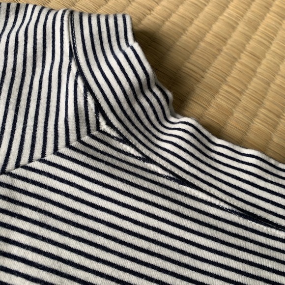 J. Crew cotton navy/white striped boat neck top, size S - Picture 2 of 7
